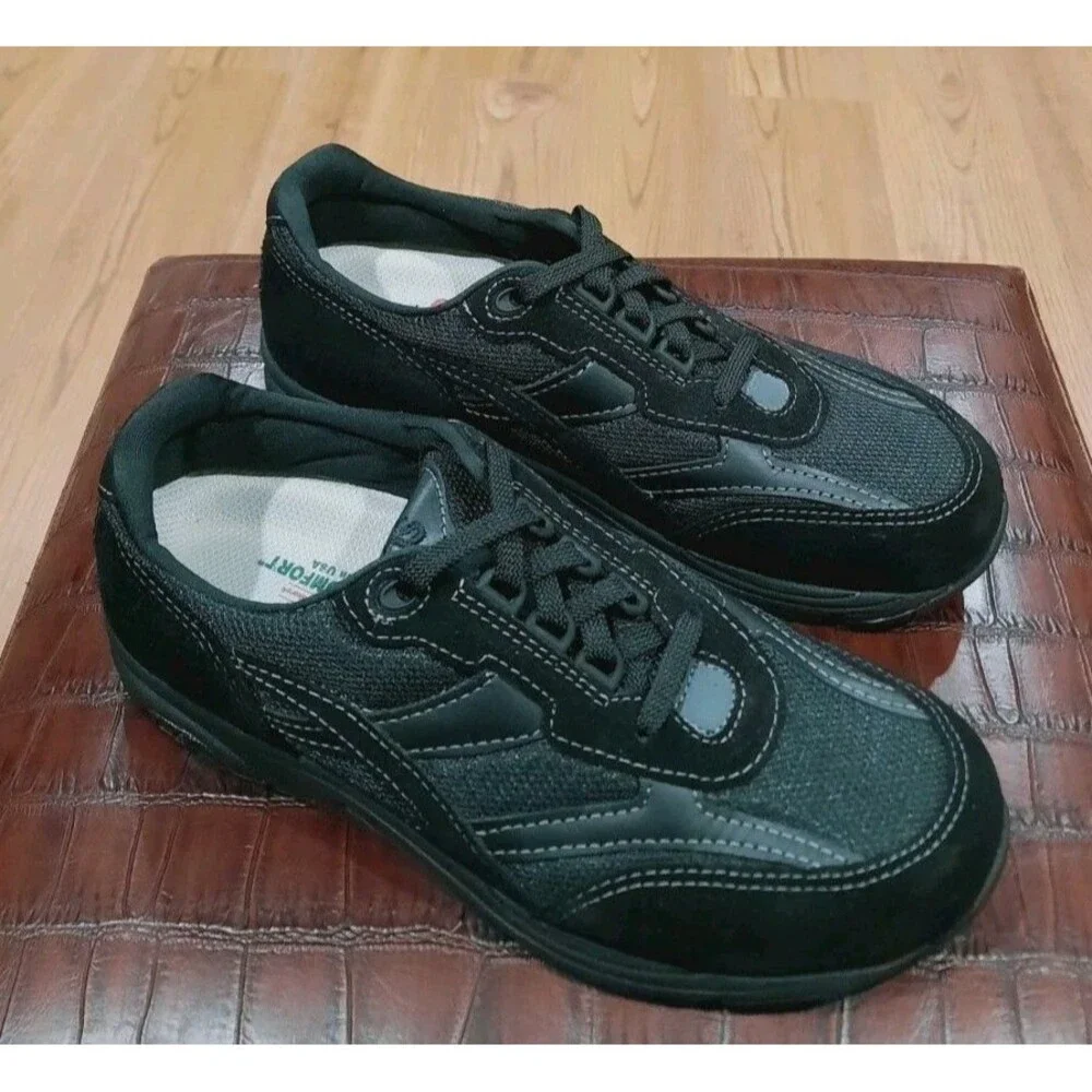 SAS Women Shoes Tour Mesh Black Comfort Sneakers Sz 8.5 WW & Step Plus Footbed